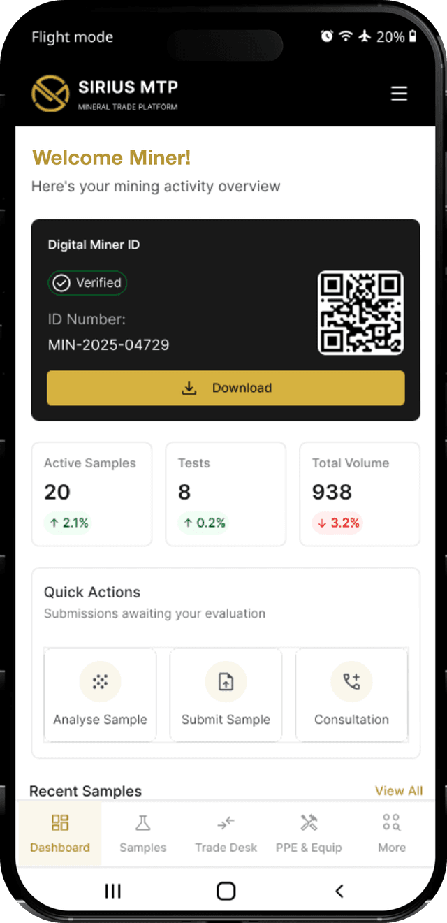 Miner dashboard