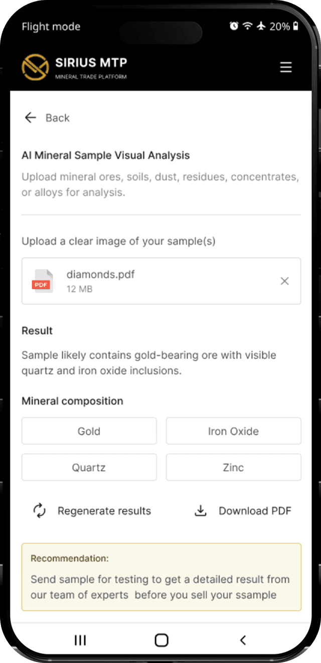 Mobile image uploads to AI tool